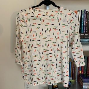 Anthropologie quarter length sleeve top